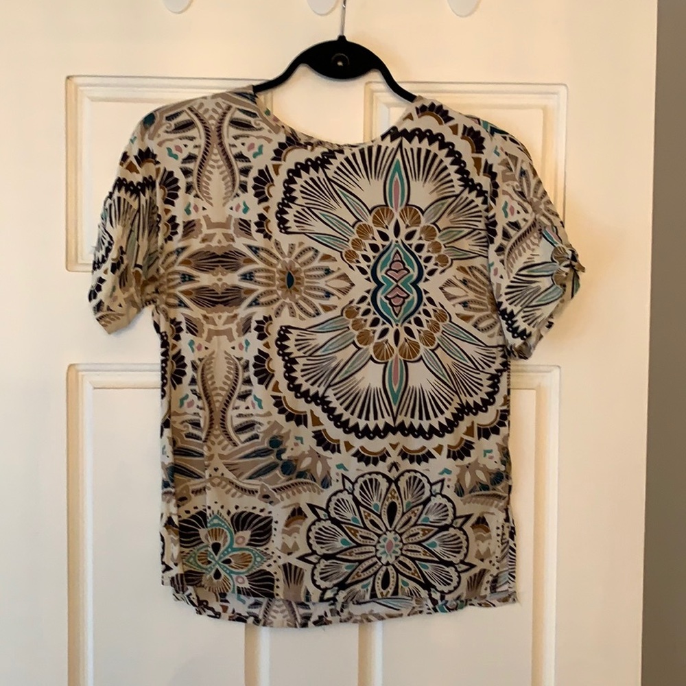 H&M print short sleeve blouse